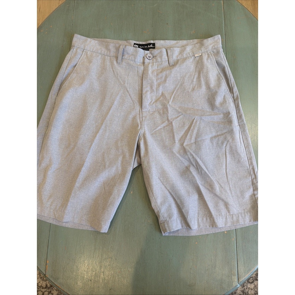 TravisMathew Beck Golf Shorts Mens 36 Gray Heathered Crosshatch Style 75064